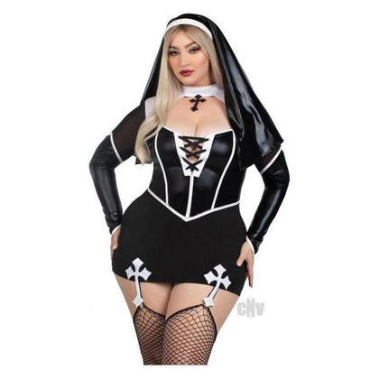 Holy Hottie Set 2pc 3x/4x Blk/wht - Adult Naughty Store