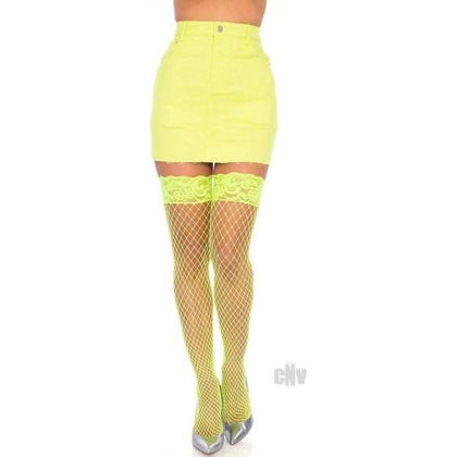 Spandex Thigh Stay Up Top Os Neon Yelw