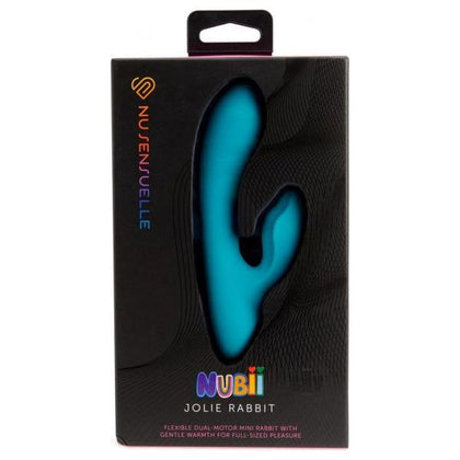 Sensuelle Jolie Nubii Blue Mini Rabbit Vibrator - Model 348B - Unisex Intimate Massager for Dual Pleasure - Seductive Blue