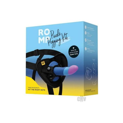 ROMP Piccolo Pegging Kit - Silicone Dildo & Adjustable Harness for Pegging Play - Model: Piccolo - Unisex - Anal - Black