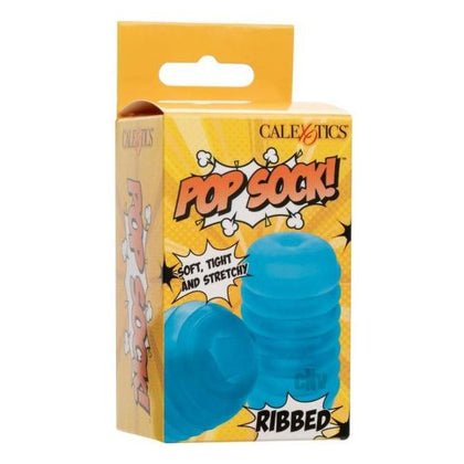 Pop Sock Ribbed Stroker Blue - Adult Naughty Store