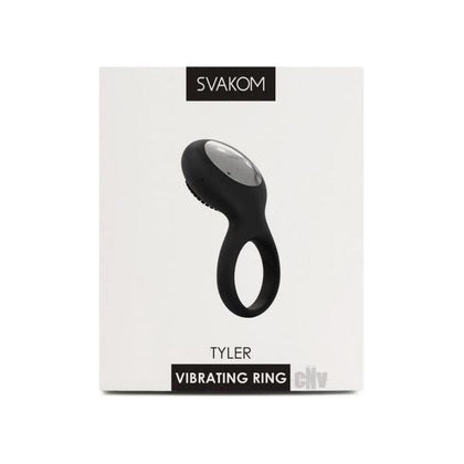 SVAKOM Tyler Black Rechargeable Clitoris-Stimulating Vibrating Penis Ring for Couples - Model Tyler - Unisex - Clitoral Stimulation - Black