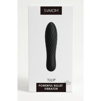 Svakom Bullet Vibrator Tulip Black - Model: 10 Powerful Modes - Unisex G-Spot Pleasure Device - Seductive Ribbed Design