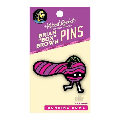 Presenting the Brian Box Brown Tantalisingly Tempting Running Bowl Enamel Pin Exuding Seductive Charm and Allure for Lapel, Bag or Hat in Playful Sensuality - Gender-Neutral Seduction Symbol  - Adult Naughty Store