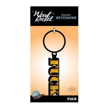 Introducing the Sultry Nights Glitter Fuck Novelty Keychain - Model SFK-01 Unisex Black/Gold - Adult Naughty Store