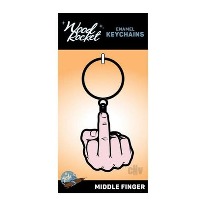 Fuck-Off Enamel Keychain | Middle Finger | Novelty Accessory in Peach Color - Adult Naughty Store