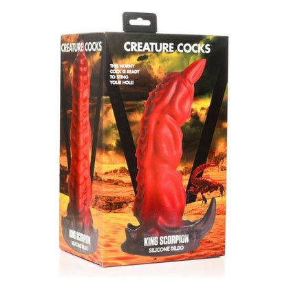 Creature Cocks Silicone King Scorpion Dildo - Model 2022 - Unisex - G-Spot & P-Spot Stimulation - Red & Black
