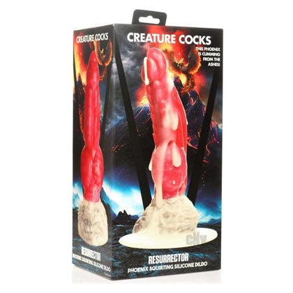 Creature Cock Resurrector Phoenix Silicone Dildo - Model 3 - Unisex - Anal & Vaginal Stimulation - Red & White
