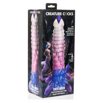 Creature Cock Tenta Queen Ovipositor: Fantasy Silicone Alien Ovipositor Model TC-001 for Female G-Spot Stimulation - Blue, Pink, and Pearly White