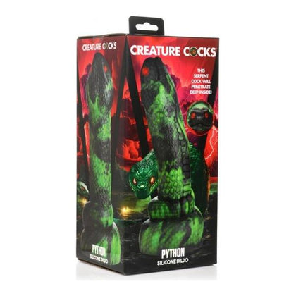 Creature Cocks Silicone Python Dong | Python King's Dance | Unisex | Girthy G-spot and Prostate Stimulator | Black and Green