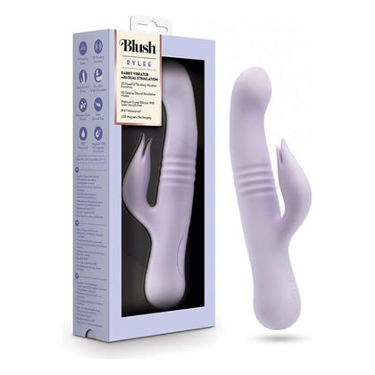 Introducing the Blush Rylee Rabbit Vibrator, Model RS301, Designed for Women, Offering Dual G-Spot and Clitoral Stimulation in Lavender - Adult Naughty Store