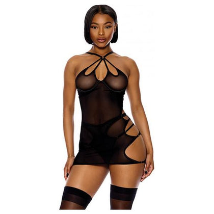 Whispers of Desire Sheer Mesh Chemise Set - Surrender to the Night XL - Adult Naughty Store