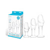 Glas Anal Training Kit - Helmet Head Glass Butt Plug Set GH-123 - Unisex - Anal - Clear