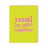 Weed Be Cute 420 Greeting Card - Quirky Couples' Anniversary or Love Note Card with Vibrant Lime Green & Pink Design