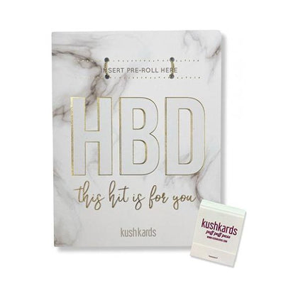 Luxury Cannabis Greeting Card - HBD Birthday Greeting Card with Matchbook