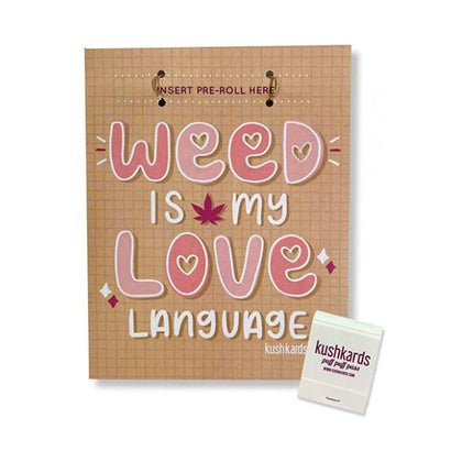 LustRosa Weed Is My Love Language Greeting Card with Matchbook - Model No. WLGL001 - Unisex, Couples, Relationship, Green
