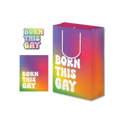 Born This Gay Pride Set - Greeting Card, Sticker and Large Gift Bag