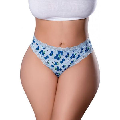Sweet Treats Crotchless Thong W/wicked Sensual Care Blueberry Lube - Blue Qn