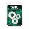 Firefly Glow In The Dark Bubble Cock Rings - White, Pack Of 3 - Adult Naughty Store