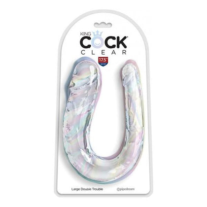 King Cock Clear Large Double Trouble Dildo - Gender-Neutral Translucent Pleasure Maker