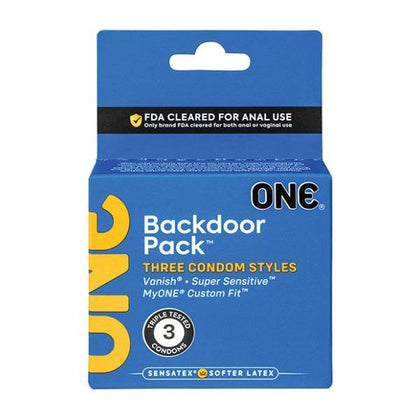 ONE Backdoor Pack Custom Fit Condoms - MyONE Custom Fit Anal Condoms, Model 3GYXY, Unisex, Anal Play, Black