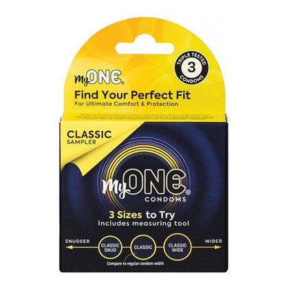MyONE Classic Sampler Condoms Pack Of 3: Custom Fit Condoms - Model #546G, Unisex, Enhance Pleasure, Black