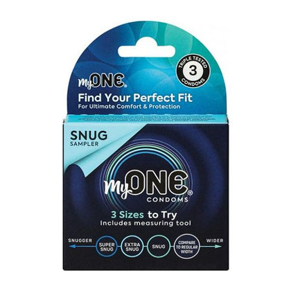 MyONE Custom Fit Condoms - Snug Sampler Pack of 3 - Unisex - For Ultimate Comfort and Protection - Transparent