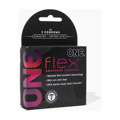 ONE Flex Ultra-thin Condoms - Luxe Graphene Edition | Model: Ultra 3 | Unisex | Enhanced Sensation | Charcoal Gray