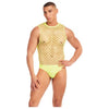 Rainbow Party Full Effect Large Mesh Unitard 2 Pc Set - Yellow S/m - Adult Naughty Store