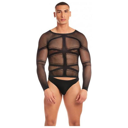 Rainbow Party Cam Boy Mesh 2 Pc Set - Black L/xl - Adult Naughty Store