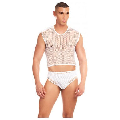 Rainbow Party Net Flex Large Mesh 3 Pc Set - White S/m - Adult Naughty Store