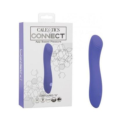 CalExotics Connect App Based Contoured G Vibrator - Model G1312 - Unisex Intimate Massager for G-Spot Stimulation - Purple