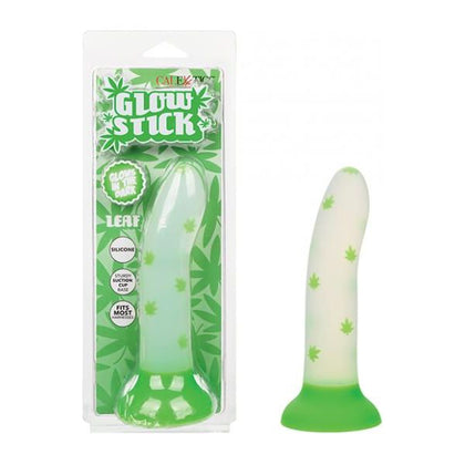 Introducing the LuxeVibe Glow Stick Leaf GSD-101 Glow-in-the-dark Dildo for Women - Green