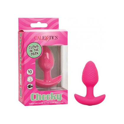 Cheeky Glow In The Dark Vibrating Butt Plug - Pink