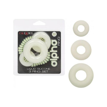 Alpha Liquid Silicone Glow In The Dark Cock Ring - Set Of 3