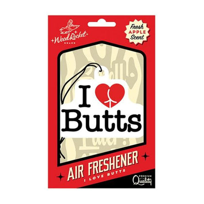 '=wood Rocket I Love Butts Air Freshener - Apple