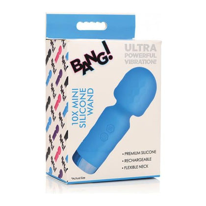 Bang! Mini Silicone Wand Blue: Premium Silicone Pleasure Toy Model 73B - Unisex Body Massager - Blue - Adult Naughty Store