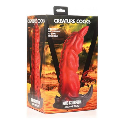 Creature Cocks King Scorpion Silicone Dildo - Model 1B Red - Unisex G-Spot/P-Spot Stimulation - Premium Fantasy Adult Toy