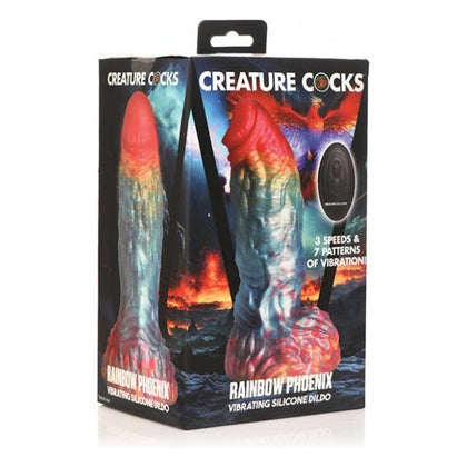 Creature Cocks Rainbow Phoenix Vibrating Dildo W/remote Control - Rainbow - Adult Naughty Store