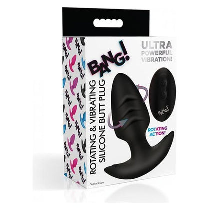 Bang! Rotating & Vibrating Tapered Butt Plug W/remote - Black