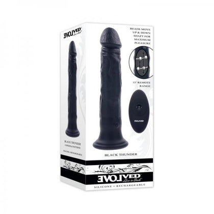 Evolved Black Thunder Vibrating Dildo With Moving Beads And Remote Control