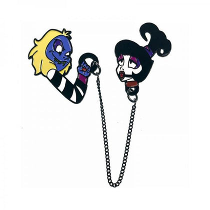 Beetlejuice & Lydia Duo Pin by Geeky & Kinky: Enamel Pin Set for Adults (Model: 2