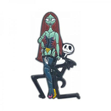 Geeky & Kinky presents: Jack & Sally Halloween Town Enamel Pin - Model JKS-001 - Unisex - Wearable Art - Black