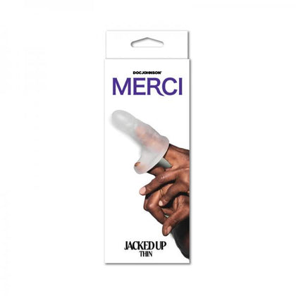 Merci Jacked Up Thin Frost Penis Extender Model XS-2000 for Men, Penis Enhancement Toy in Sheer Frosted, Unisex Pleasure Doubling Device