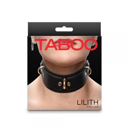 Hustler Taboo Lilith Collar Black Leather BDSM Neck Restraint D-Ring for Submissive Male and Female Subs