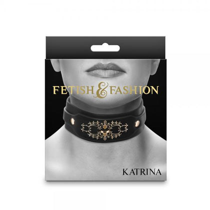 Fetish & Fashion Katrina Collar Black - BDSM Neck Collar Model KAT-101 - Unisex Bondage Accessory for Neck Play 🖤