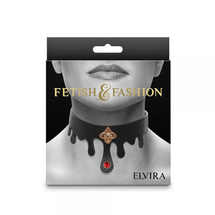 Fetish & Fashion Elvira Collar - Bondage Neck Collar Model E01B for Women, Black