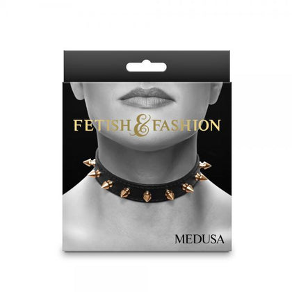 Fetish & Fashion Medusa Collar BDSM Neck Restraint FF-MC123 Unisex for Neck Play in Bold Black