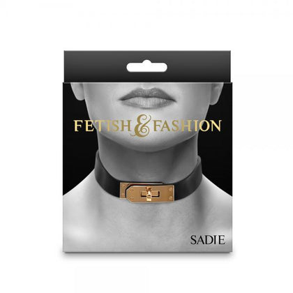 Fetish & Fashion Sadie Collar Black Bondage Neck Restraint for Women for Neck Size 11.5-16.5
