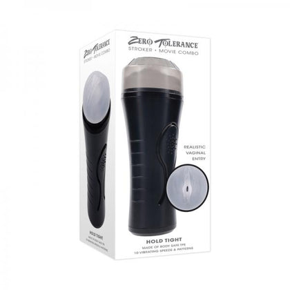 Zero Tolerance Hold Tight Rechargeable Vibrating Squeezeable Cannister Stroker Tpe Black/clear